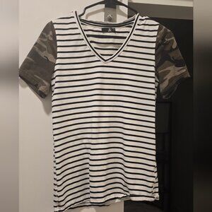 Women's Camo/Striped Tee